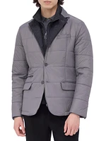 Quilted Stand-Collar Blazer