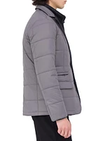 Quilted Stand-Collar Blazer