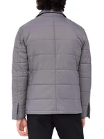 Quilted Stand-Collar Blazer