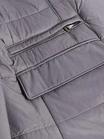 Quilted Stand-Collar Blazer