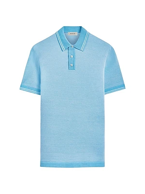 Cotton-Silk Polo Sweater