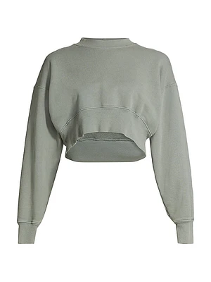 Cropped Cotton Sweatshirt