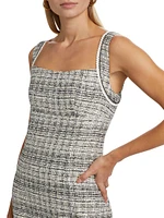 Hallie Metallic Tweed Sleeveless Minidress