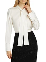 Leni Stretch Silk Tieneck Blouse