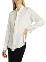 Leni Stretch Silk Tieneck Blouse