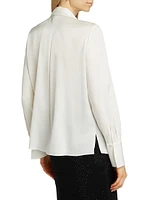 Leni Stretch Silk Tieneck Blouse