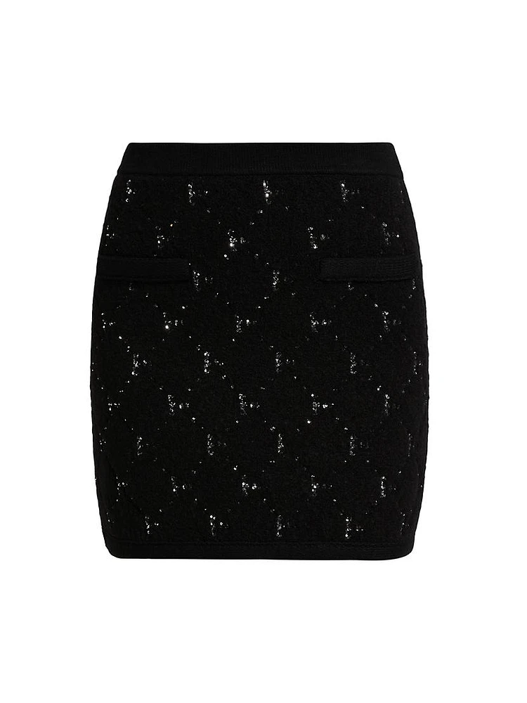 Salem Embellished Knit Miniskirt