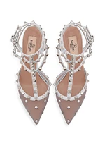 Rockstud Mesh Pumps with Crystals and Straps 65MM