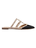 Rockstud Patent-Leather Mules
