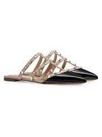Rockstud Patent-Leather Mules