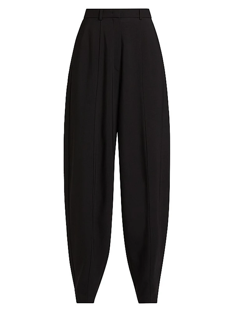 Pleated Tapered-Leg Pants
