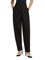 Pleated Tapered-Leg Pants