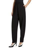Pleated Tapered-Leg Pants