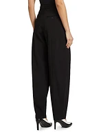 Pleated Tapered-Leg Pants