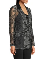 Ari Flocked Chantilly Lace Blazer