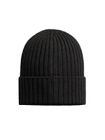 Kid's Logo Patch Wool Ribbed Beanie
