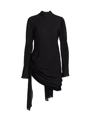 Raina Silk Draped Minidress