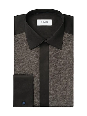 Slim-Fit Striped Cotton Evening Shirt