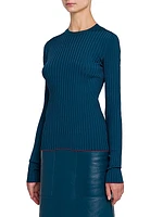 Rib-Knit Crewneck Sweater