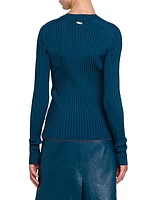 Rib-Knit Crewneck Sweater
