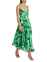 Lancashire Pleated Floral Midi-Dress