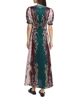 Lea Paisley Silk Maxi Dress