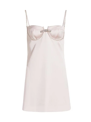 Satin Diamanté Minidress