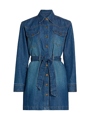 Starling Belted Denim Minidress