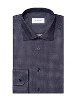 Contemporary-Fit Micro-Paisley Cotton Shirt
