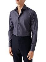 Contemporary-Fit Micro-Paisley Cotton Shirt