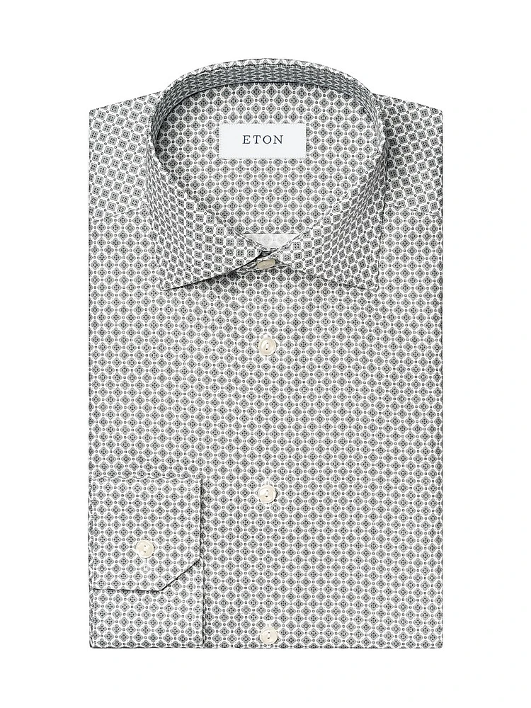 Slim-Fit Medallion Button-Up Shirt