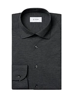 Slim-Fit Stretch-Knit Button-Up Shirt