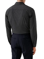 Slim-Fit Stretch-Knit Button-Up Shirt