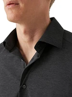 Slim-Fit Stretch-Knit Button-Up Shirt
