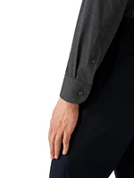 Slim-Fit Stretch-Knit Button-Up Shirt