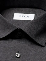 Slim-Fit Stretch-Knit Button-Up Shirt