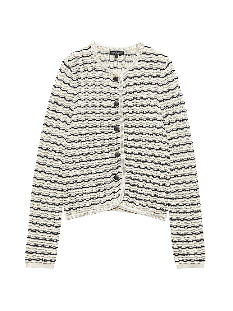 Elisa Wavy Striped Cardigan