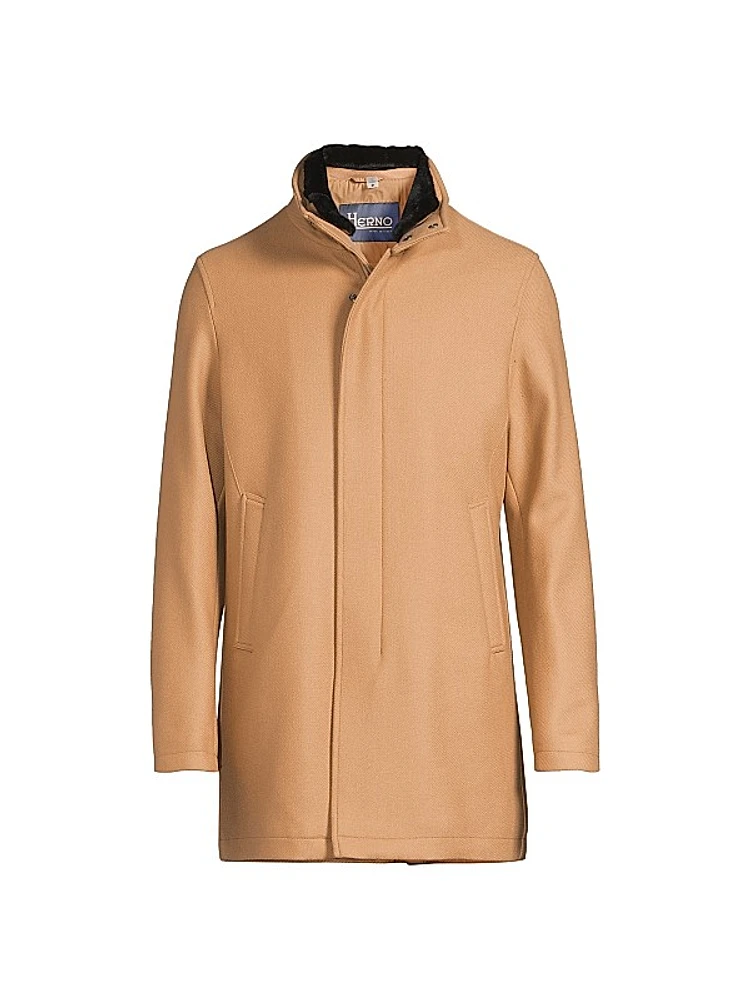Diagonal Wool Car Coat