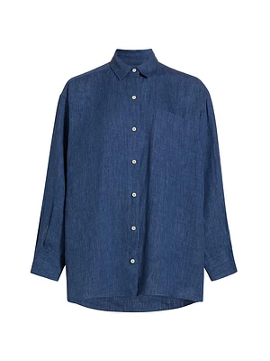 Relaxed Silk Oversized Button-Up Shirt