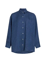 Relaxed Silk Oversized Button-Up Shirt