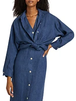 Relaxed Silk Oversized Button-Up Shirt