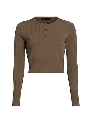 Finley Rib-Knit Crop Cardigan