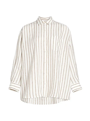 Linen Striped Oversized Shirt