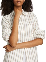 Linen Striped Oversized Shirt