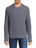 Macro Waffle Knit Crewneck Sweater