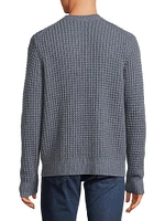 Macro Waffle Knit Crewneck Sweater