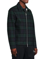 Plaid Wool-Blend Jacket
