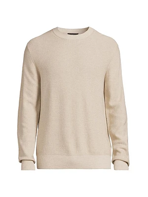 Geo Jacquard Long-Sleeve Crewneck Sweater