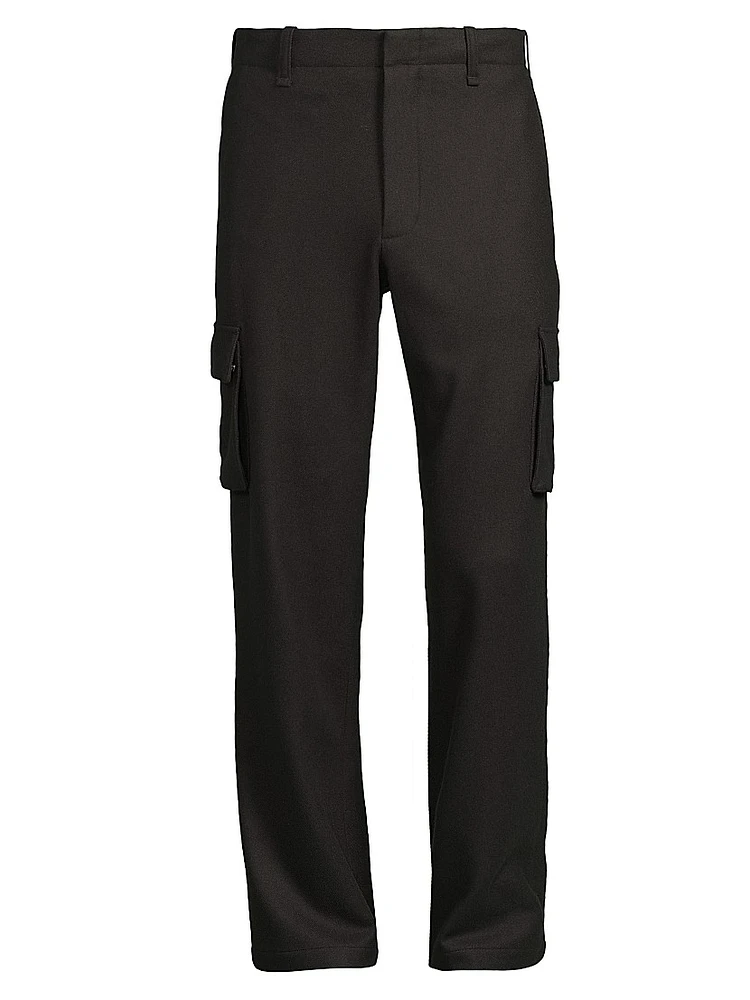 Wool-Blend Flannel Cargo Pants