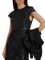 Demi Vegan-Leather Cap-Sleeve Minidress